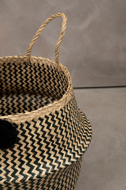 Lidi Pom Pom Seagrass Basket