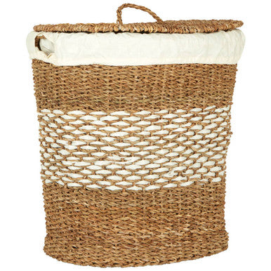 Oval Multi Seagrass Basket With Lid