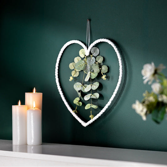 Artificial Small Eucalyptus Heart Shaped Wreath