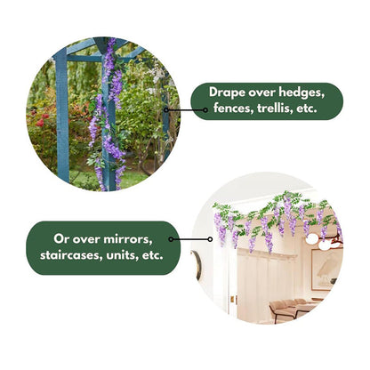 Faux Garland Decor Wisteria