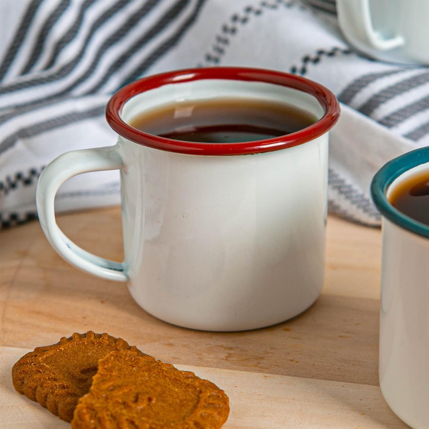 130ml White Enamel Espresso Cups - Pack of Six