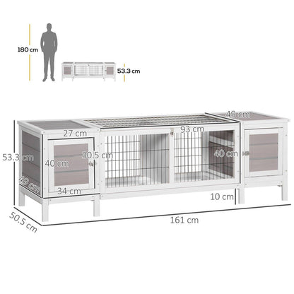 PawHut Wooden Rabbit Hutch