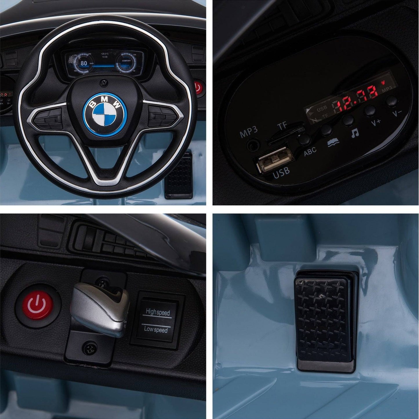 Kids 6V Battery PP Licensed BMW Ride On Car Blue