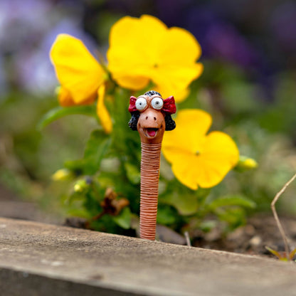 5pc Garden Worms Family Ornaments Miniature Set Resin Decorative Figurines Plant