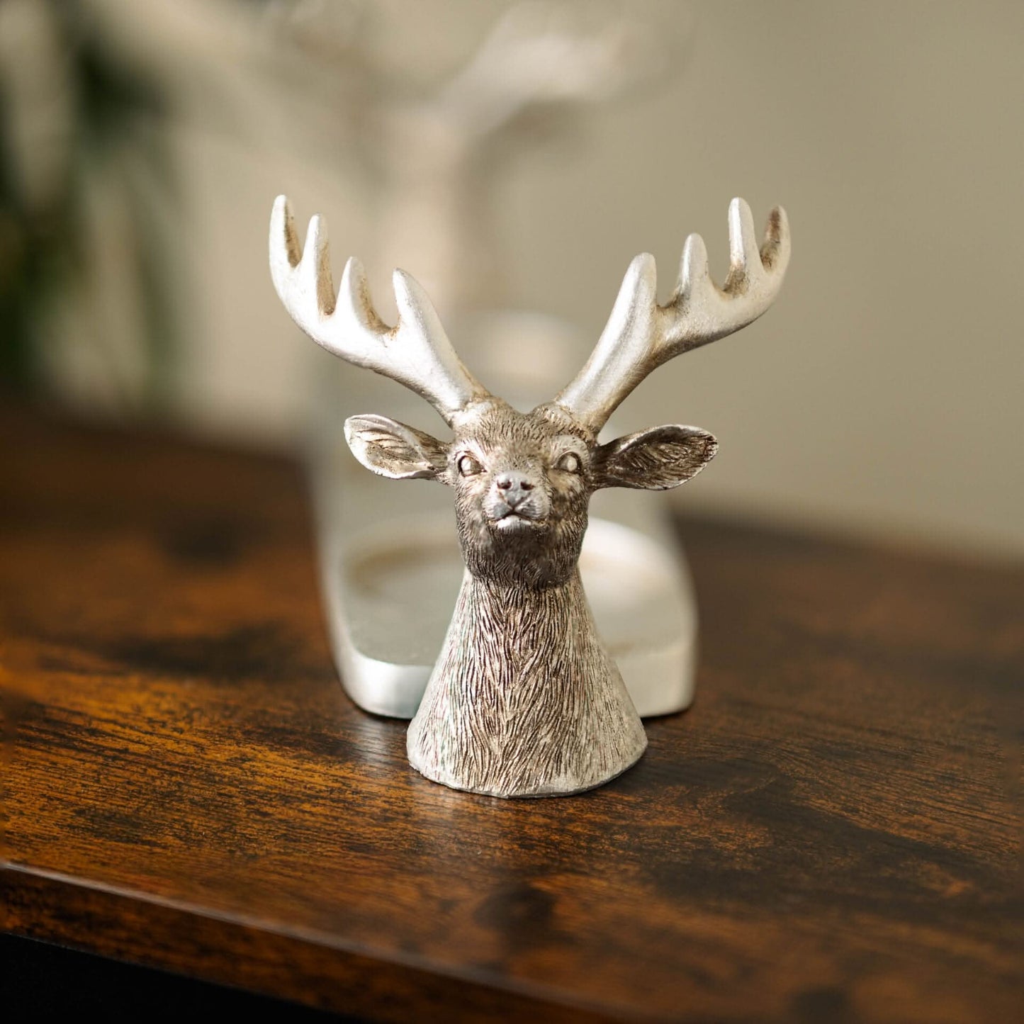 Silver Stag 3 Pillar Candle Holder