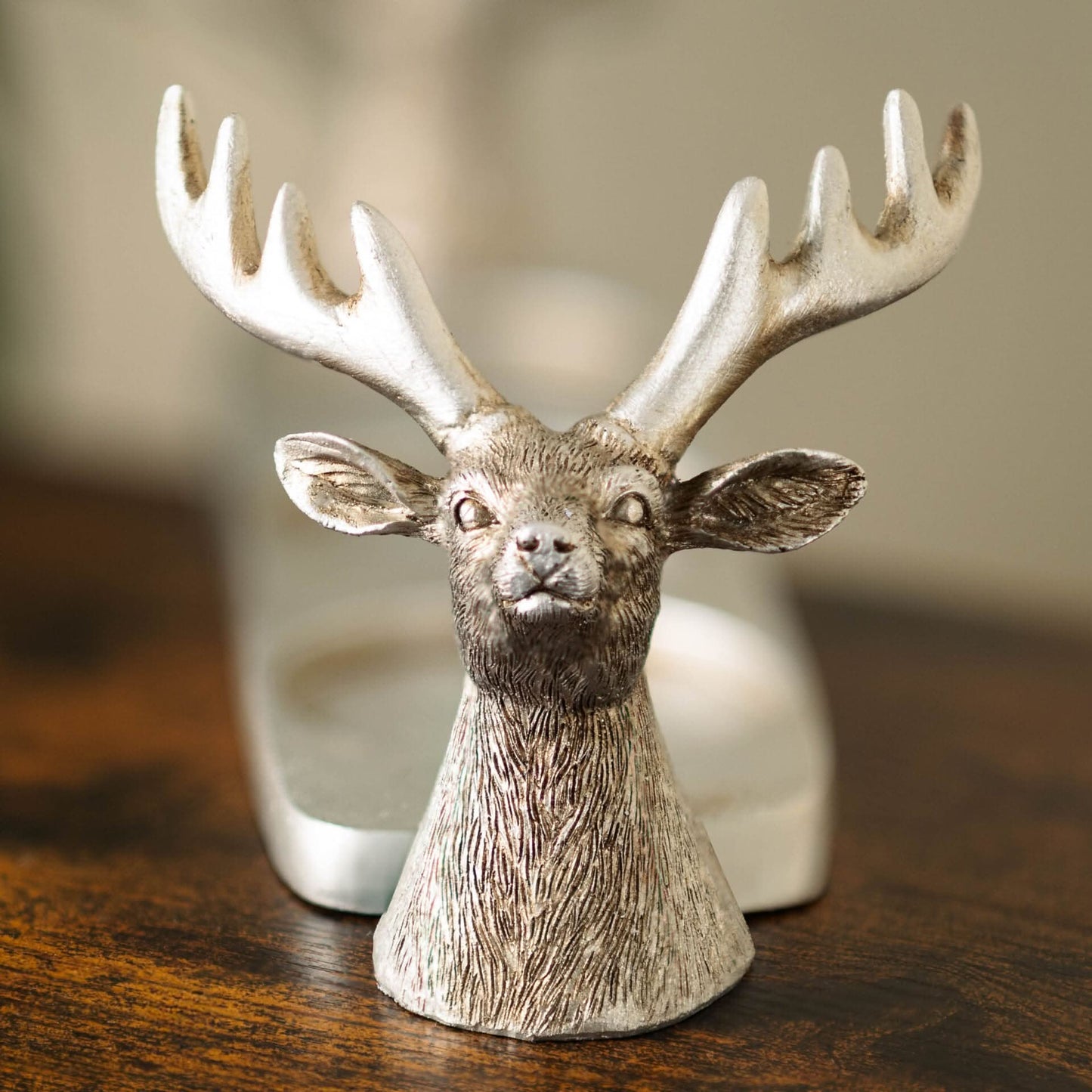 Silver Stag 3 Pillar Candle Holder