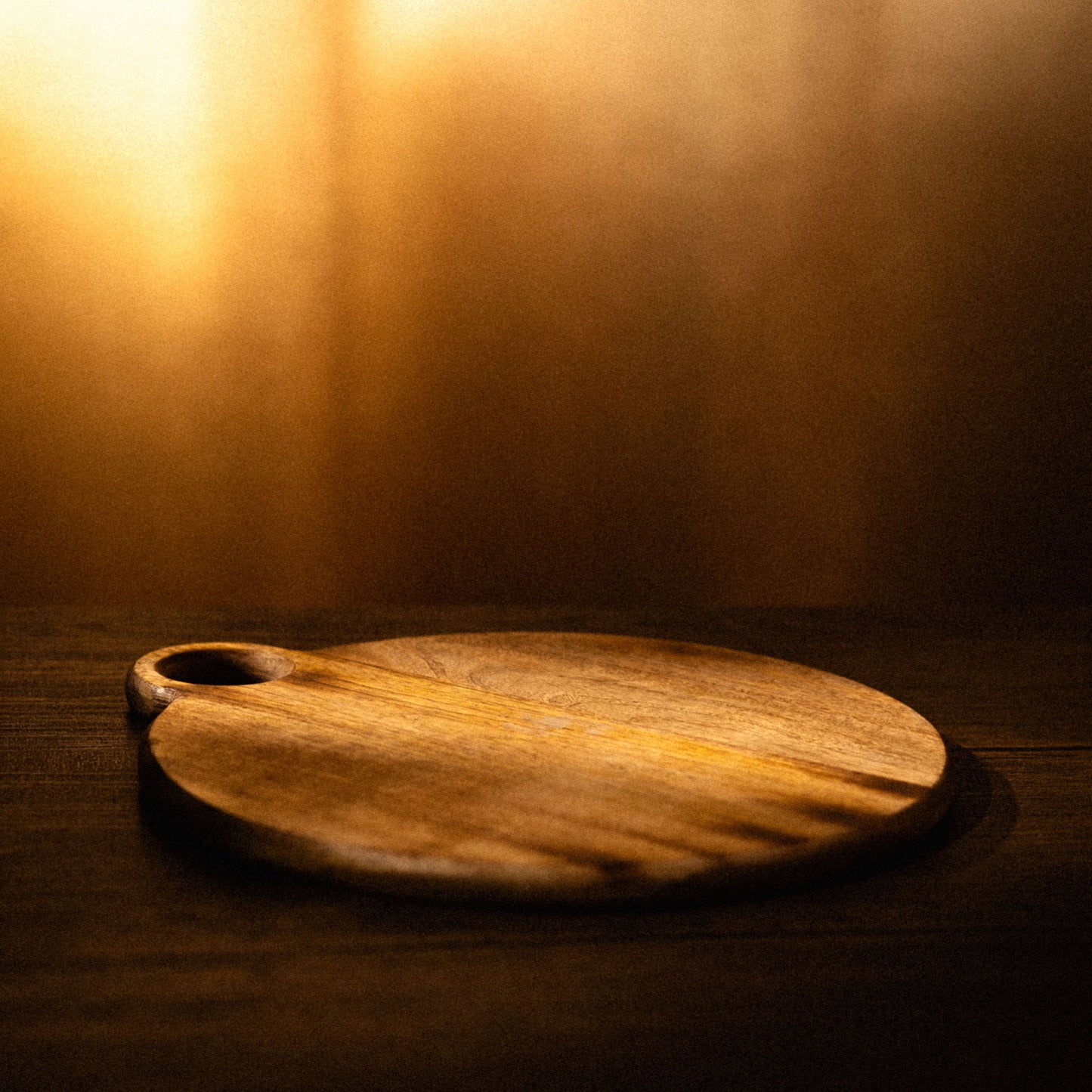 Wooden Round Chopping Board With Ring Handle, Cheese Serving Board
