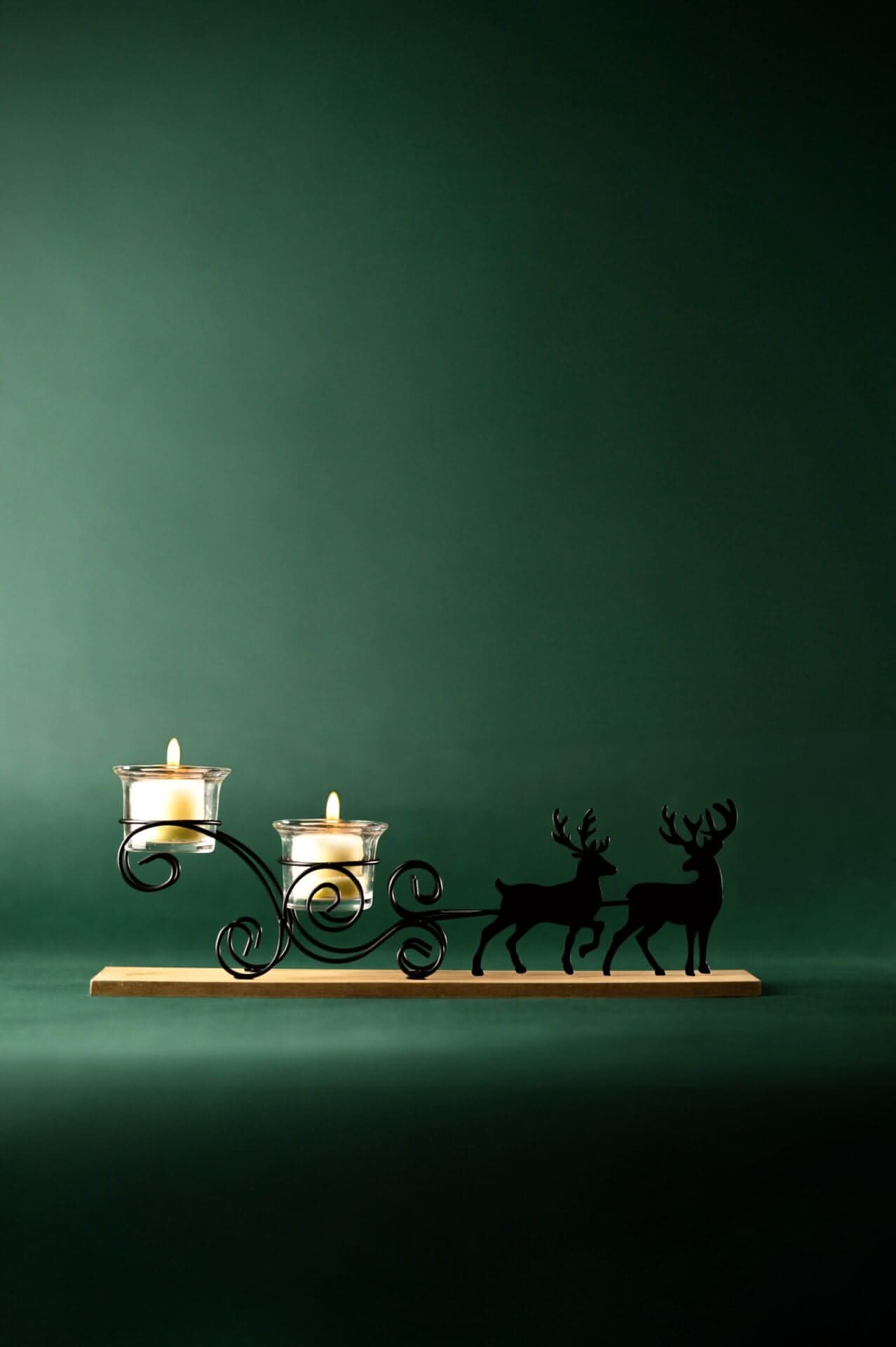 Reindeer 2pc Candle Holder