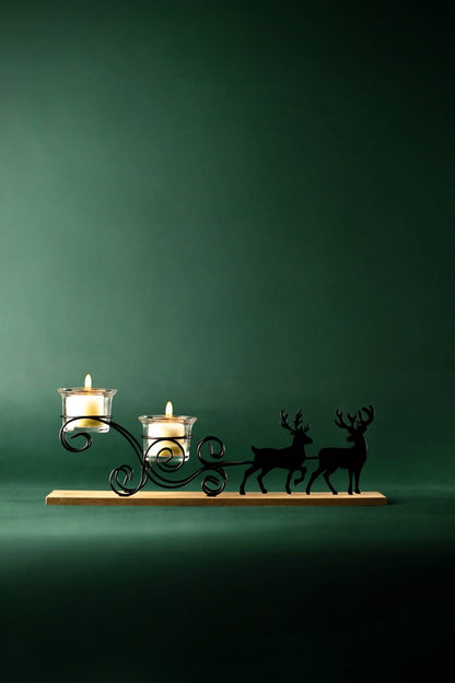 Reindeer 2pc Candle Holder