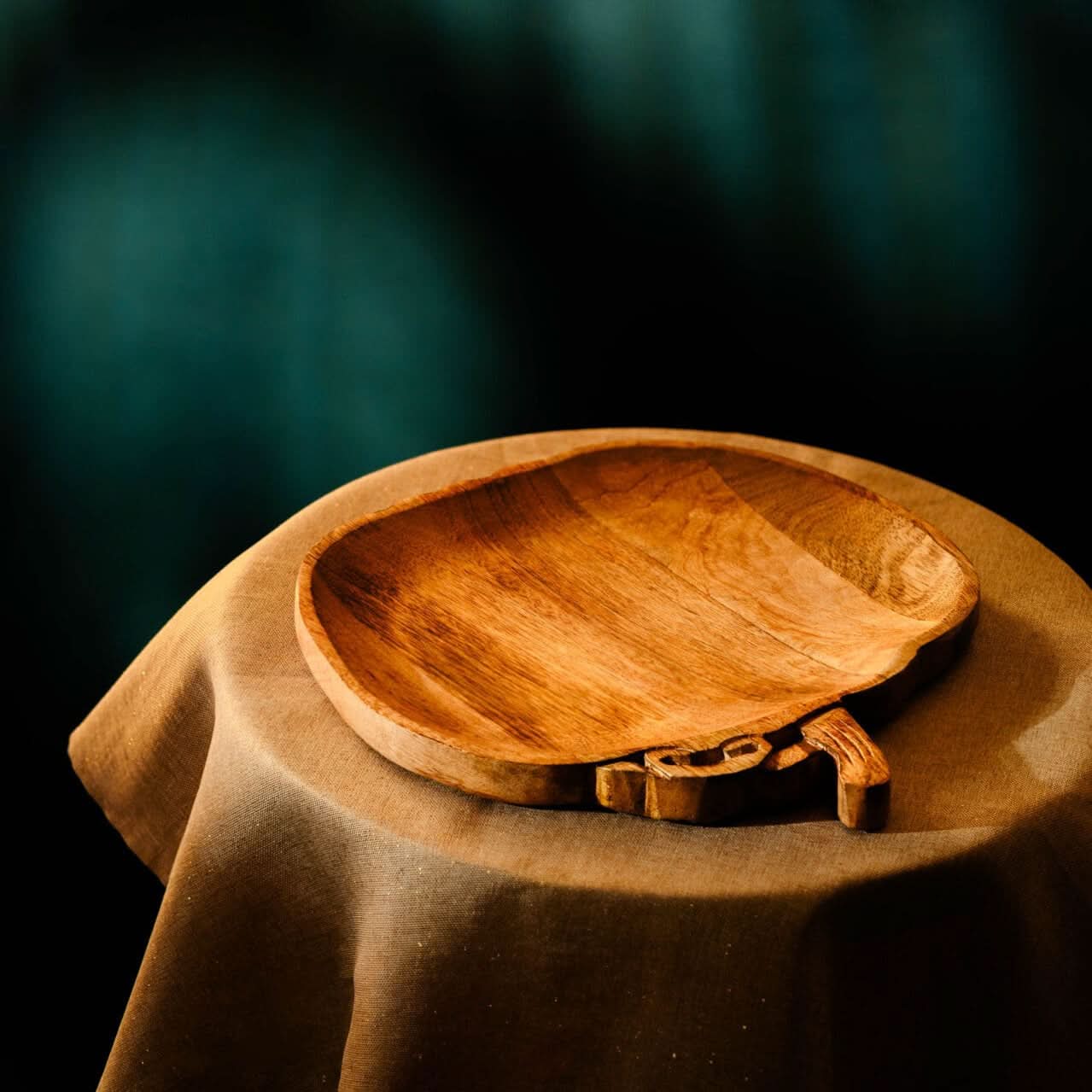 Wooden Pumpkin Serving Tray