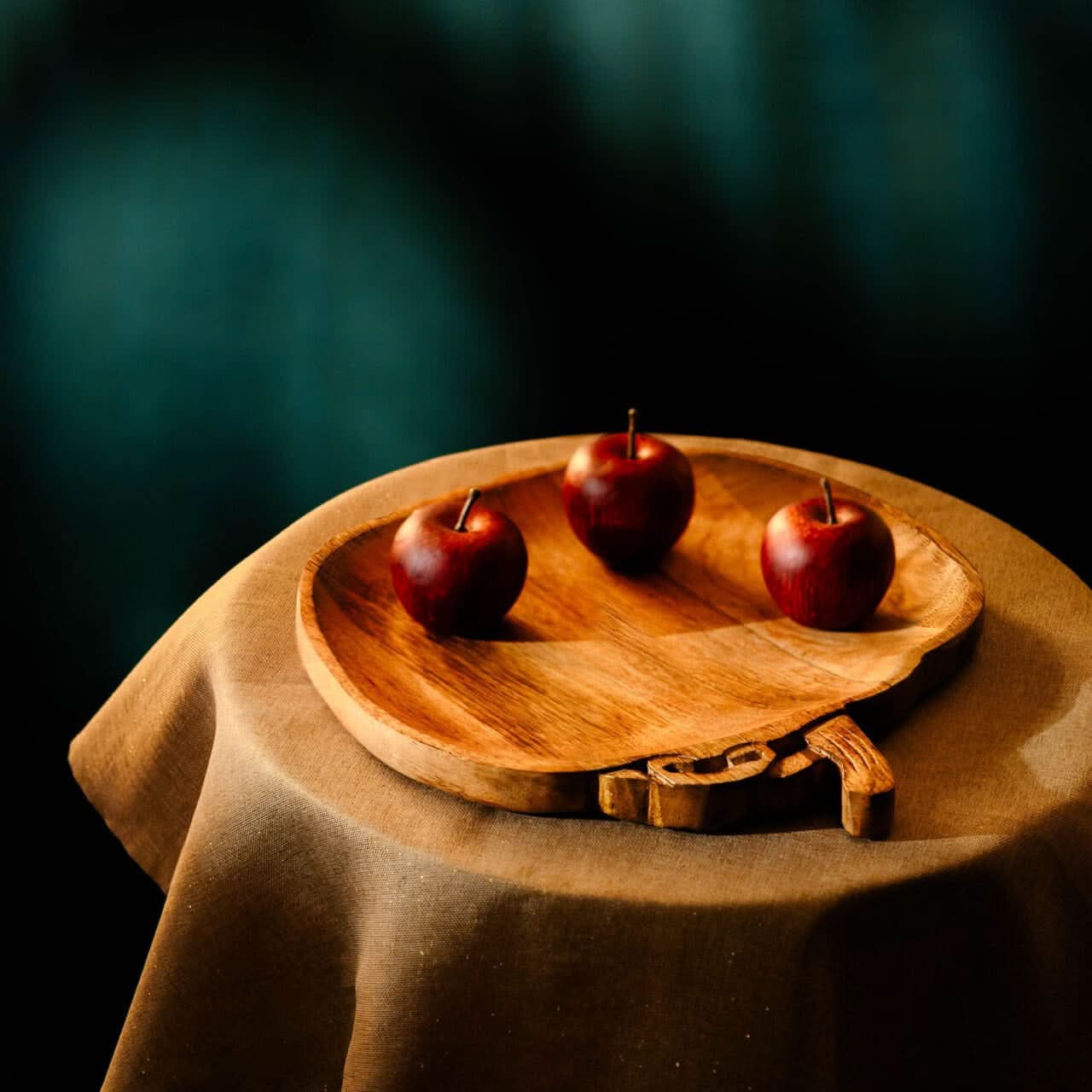 Wooden Pumpkin Serving Tray