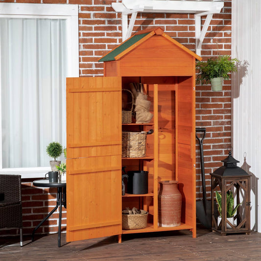 Rustica 188cm Barn Door Apex Garden Store Lockable Fir Wood Teak by Steadfast