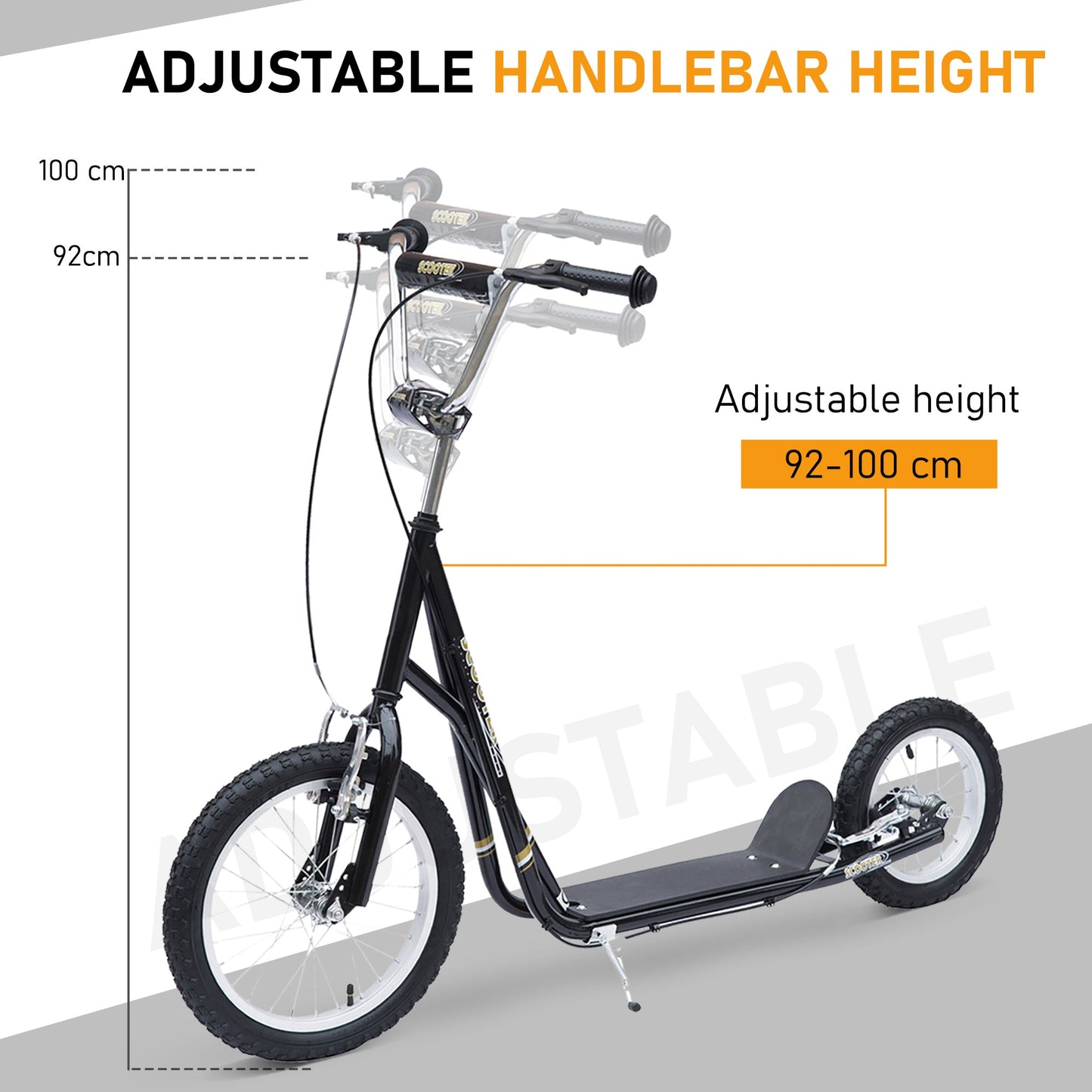 Teen Stunt Scooter Push Kick Scooters for Kids with Rubber Wheels Adjustable Handlebar Front Rear Dual Brakes Kickstand