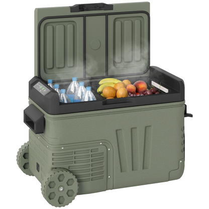 Outsunny 33L Camping Fridge Freezer Dual Zone Car Fridge, DC & AC, -20-20℃