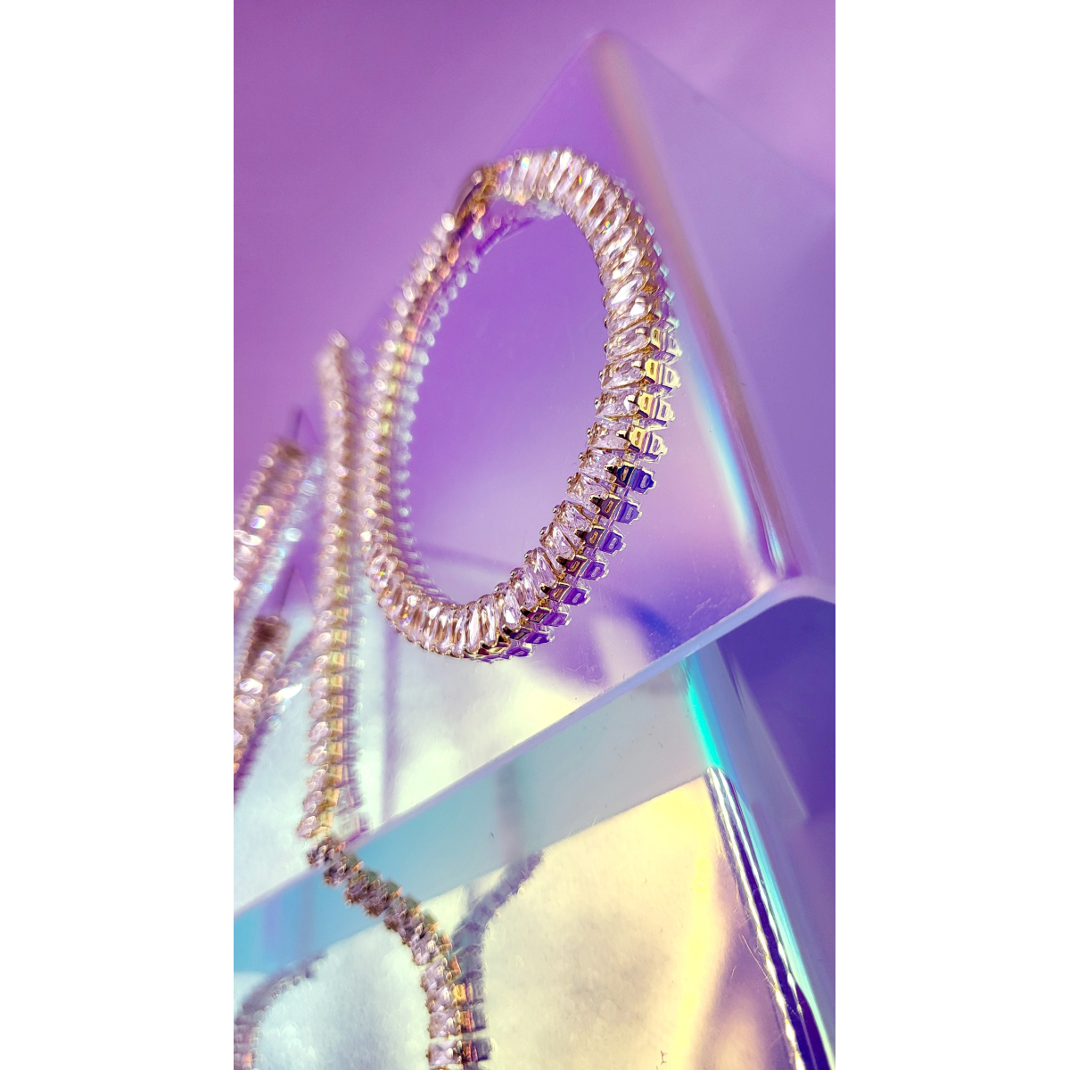 Maxi Baguette Crystal Trio Necklace, Earrings & Bracelet