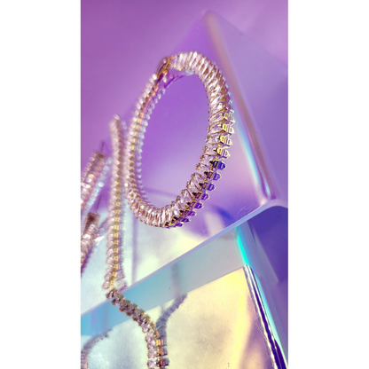 Maxi Baguette Crystal Trio Necklace, Earrings & Bracelet