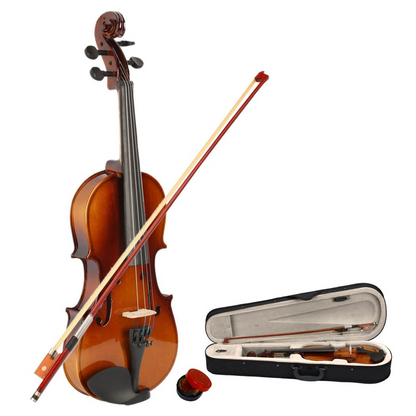 New 1/2 Acoustic Violin Case Bow Rosin Natural