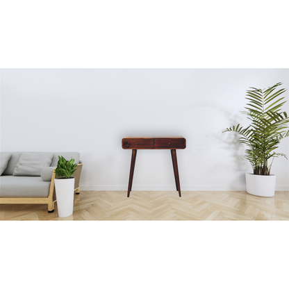 Artisan Furniture Solid Mango Wood Chestnut Curved Hallway Table