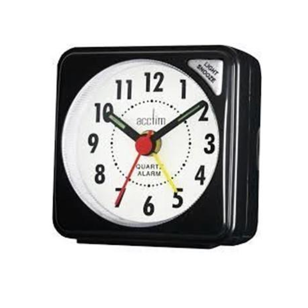 Acctim Ingot Quartz Travel Alarm Clock Light & Snooze - Black - 25/738BB