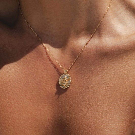 Goddess Saraswati Necklace (Gold)