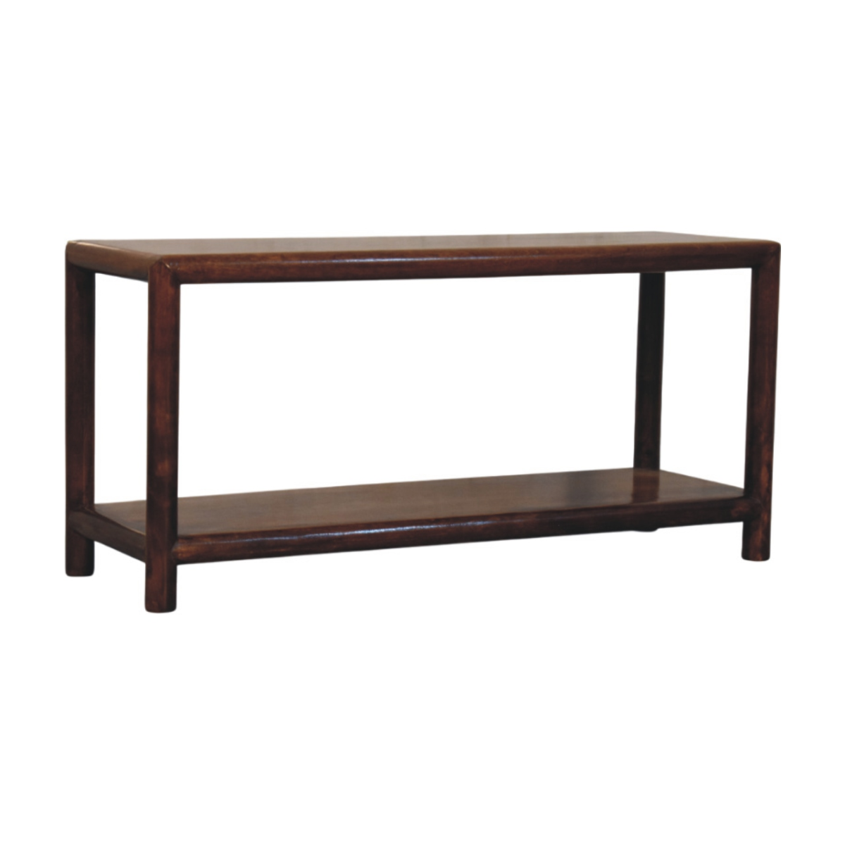 Artisan Furniture Solid Wood Regency Bench, 1 Shelf, Dark Brown