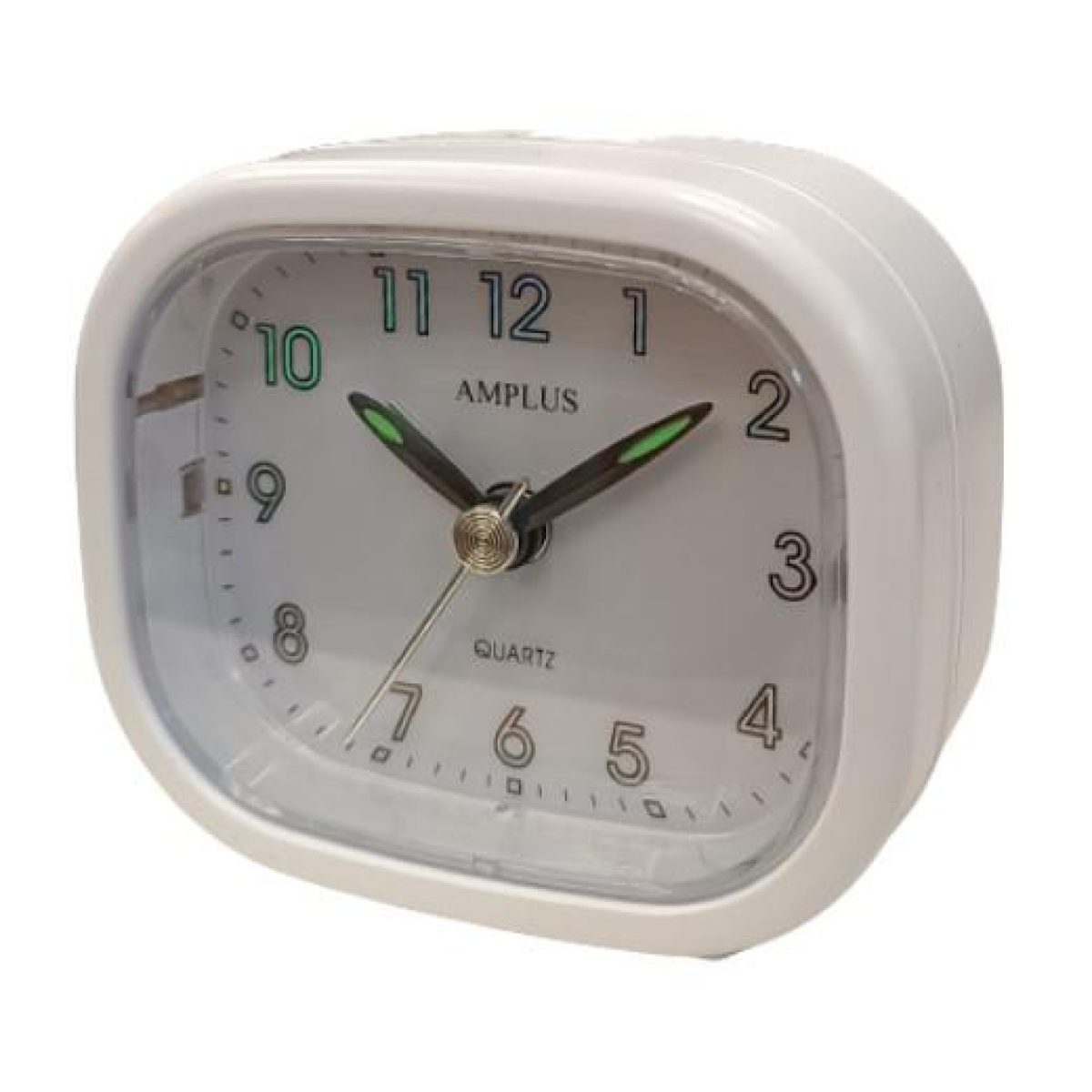 Amplus Travel White Dial Luminous Hands Alarm White Clock PT182W