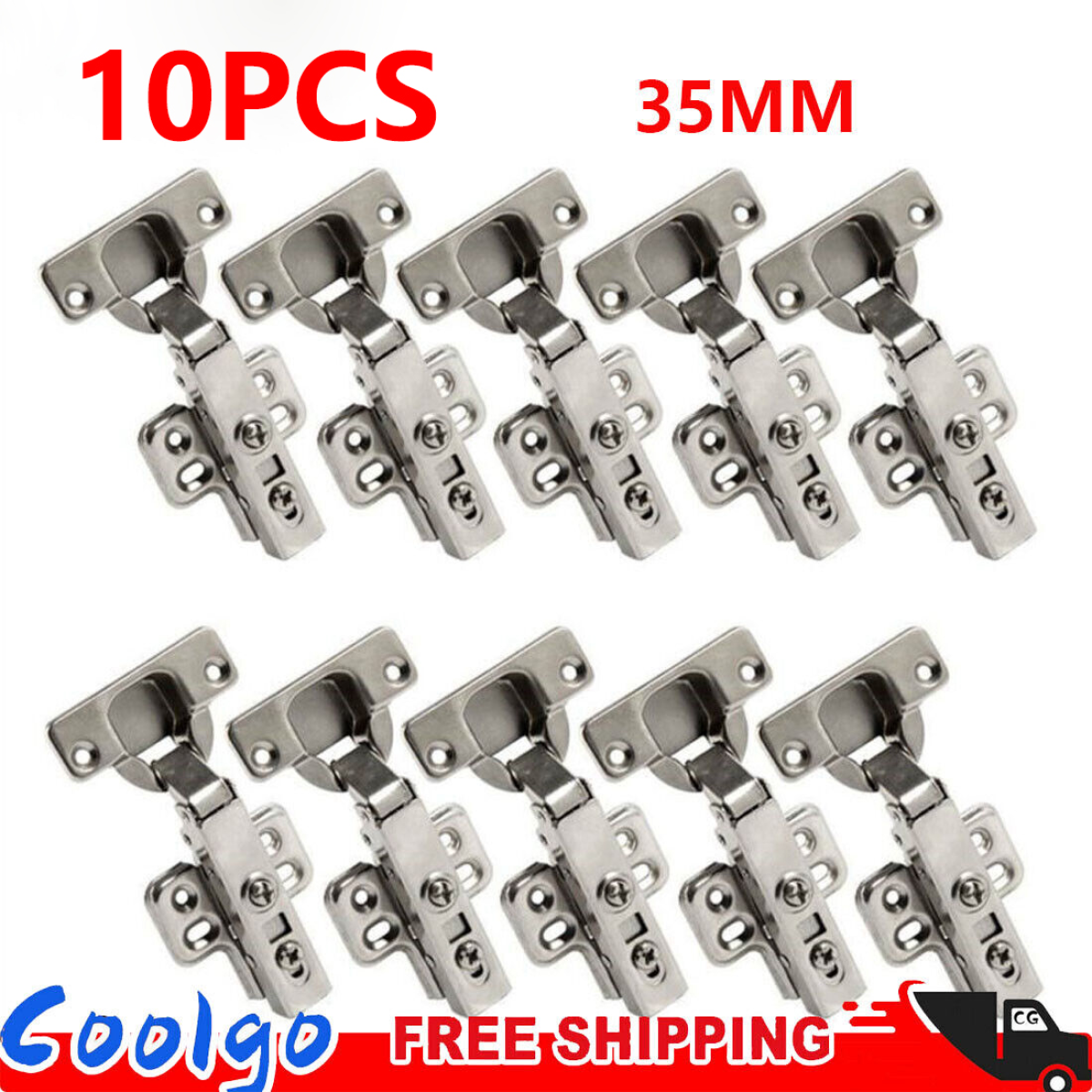 10PCS SOFT CLOSE 35mm KITCHEN CABINET CUPBOARD STANDARD DOOR HINGES NEW