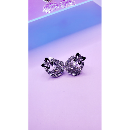 Butterfly Crystal Non Pierced Clip On Earrings