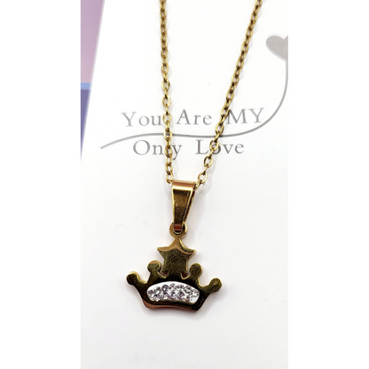 Pavé Crystal Crown Necklace