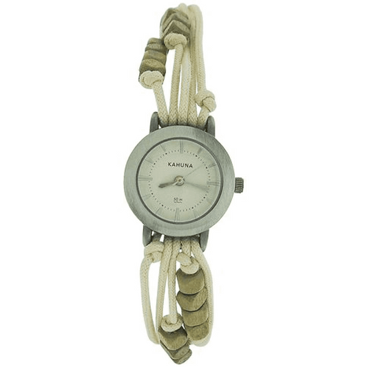 Kahuna Ladies White dial with Fabric Strap Friendship Watch AKLF-0005L  - CLEARANCE NEEDS RE-BATTERY