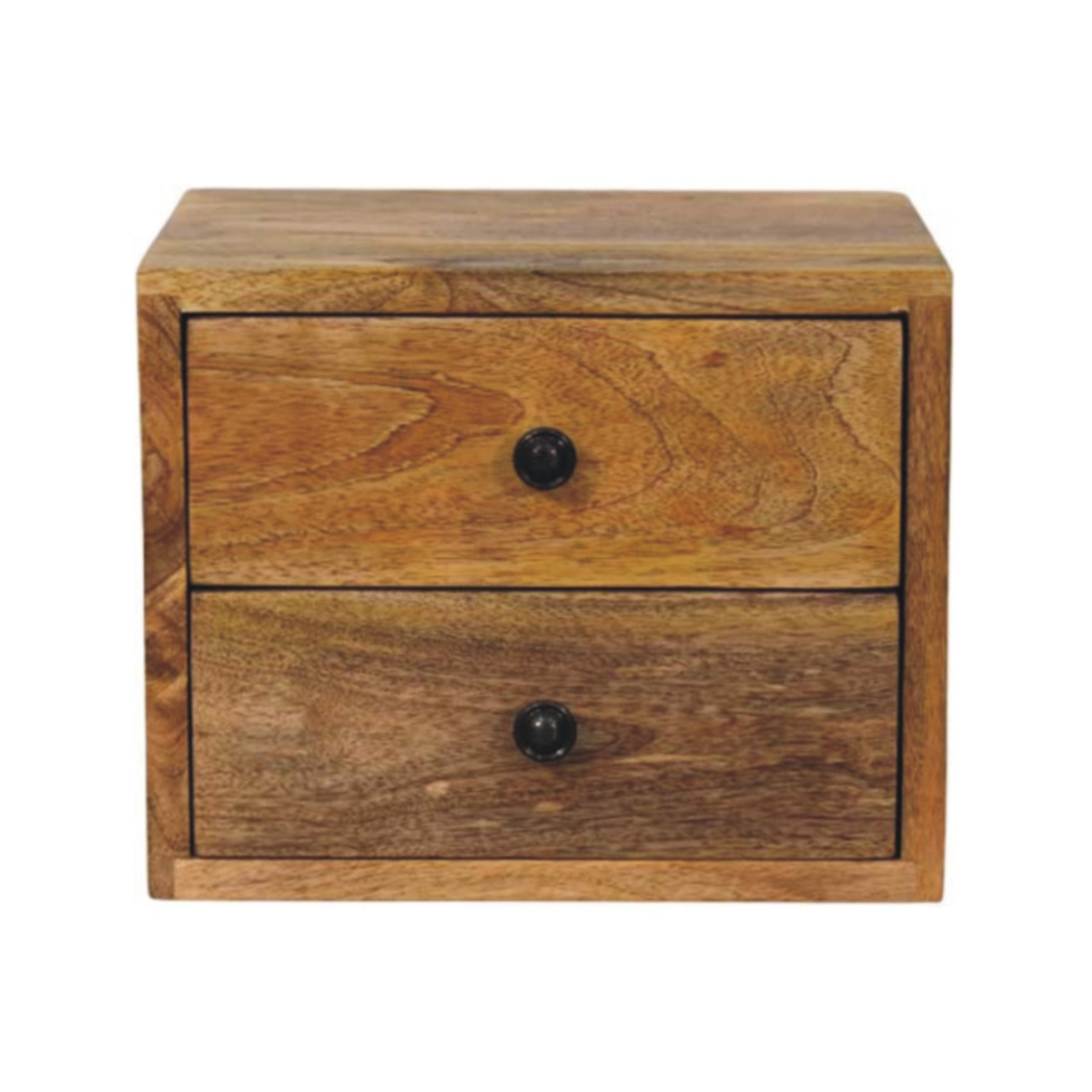 Artisan Furniture Solid Wood Solis 2-Drawer Oak-ish Wall Mounted Nightstand
