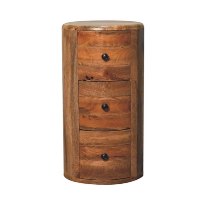 Artisan Furniture Solid Mango Wood Oak-ish Drum Chest