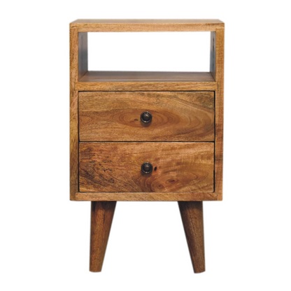 Artisan Furniture Solid Wood Mini Oak-ish Classic Open Bedside