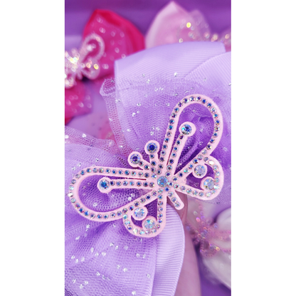 Crystal Butterfly Hair Bow Clip Slide Pack of 12
