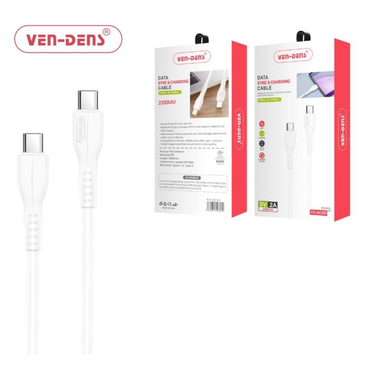 Ven-Dens Type C to Type C Cable VD-DCD06-1M