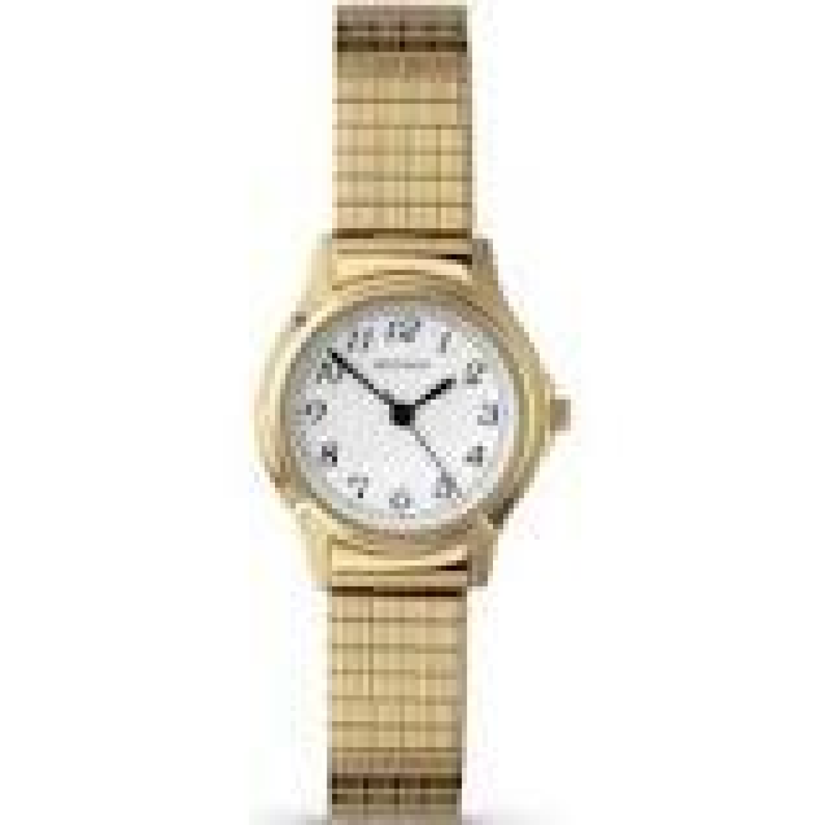 Sekonda Ladies Basic White Dial Gold Plated Stainless Steel Expander Bracelet Watch 4134B