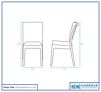 4 piece Rattan Effect Garden Dining Chairs - Anthracite