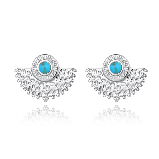 Santorini Turquoise Fan Earrings