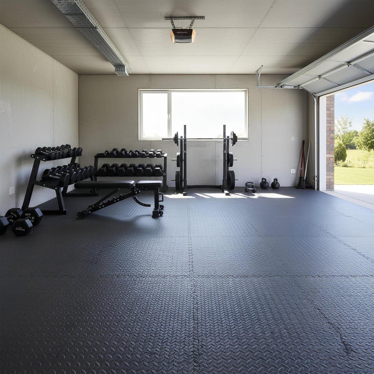 Thick Interlocking Gym Flooring Mats - 60 x 60cm - Pack of 4