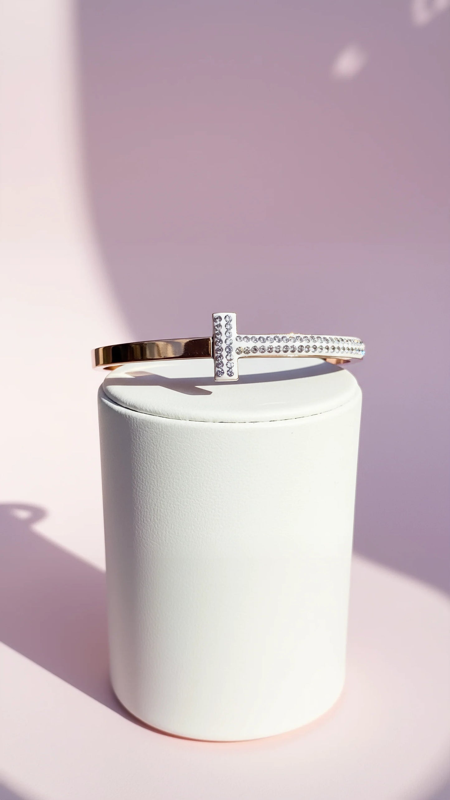 Pavé Stainless Steel T Bangle