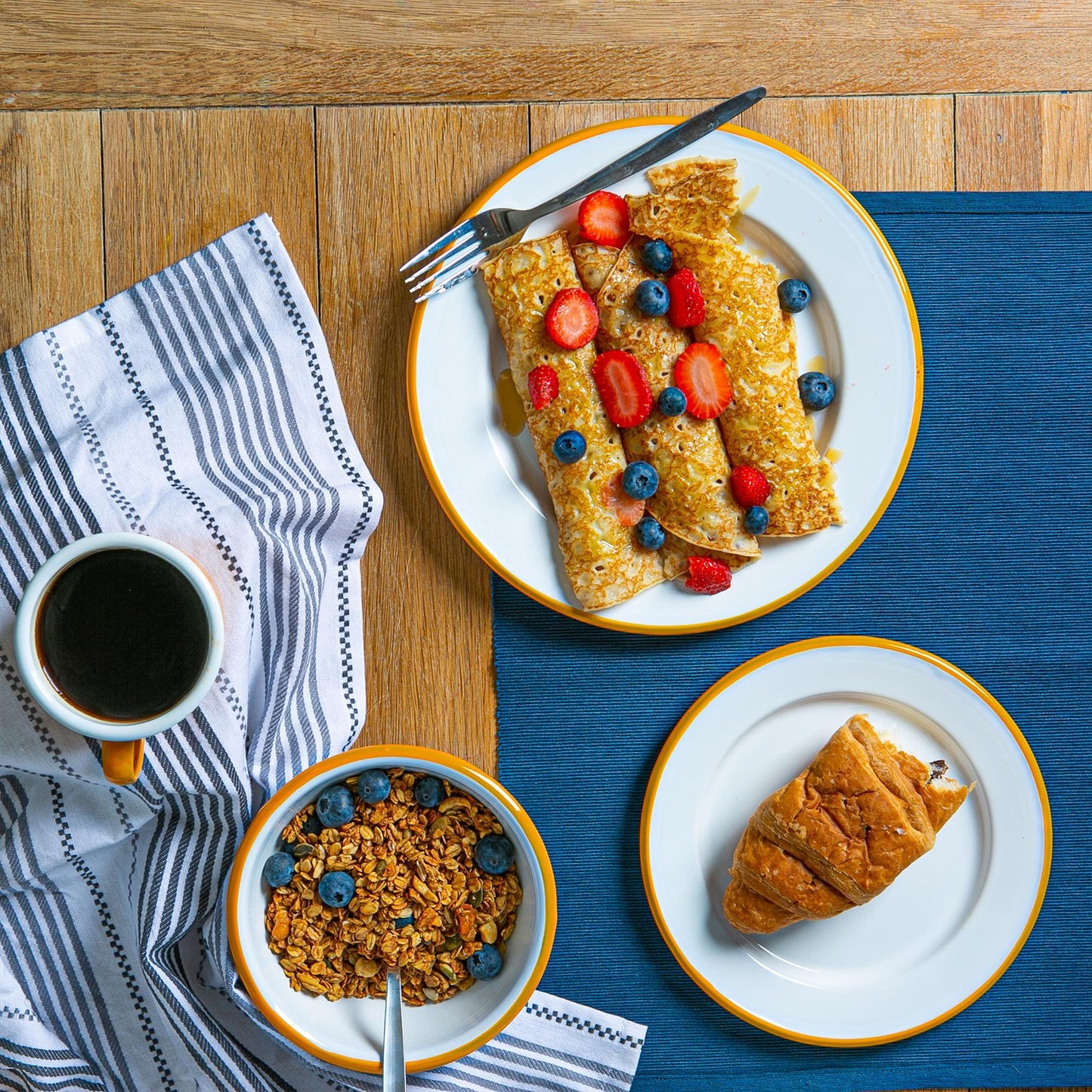 16cm White Enamel Bowls - Pack of Six