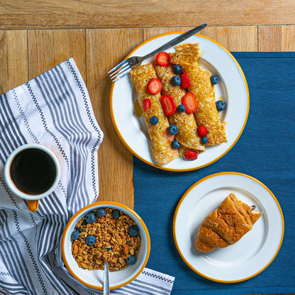 16cm White Enamel Bowls - Pack of Six