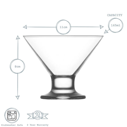 165ml Clear Crema Glass Ice Cream Bowls - Pack of Six