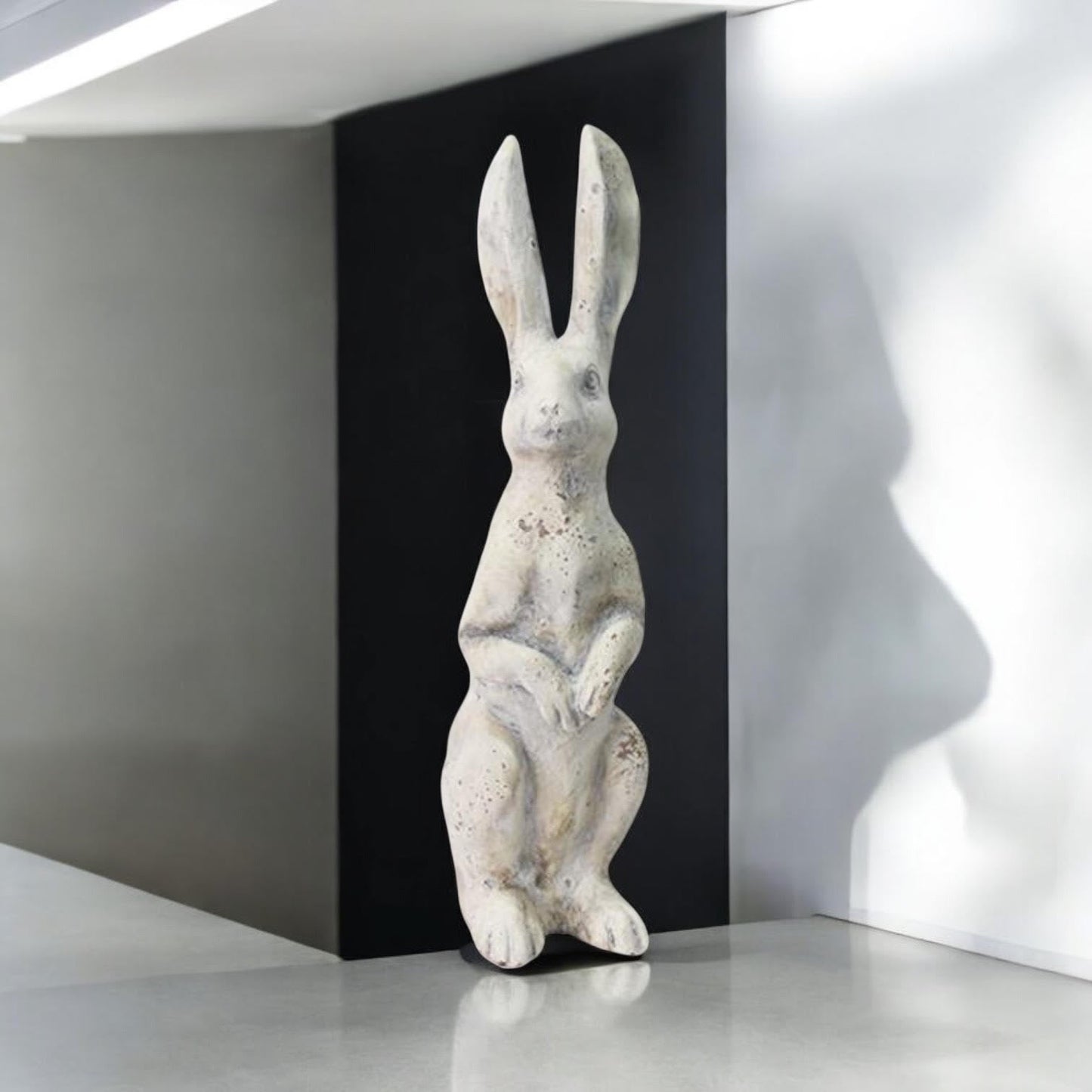40CM CREAM RESIN RABBIT