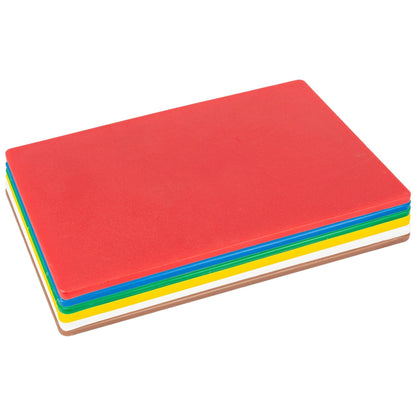 6pc Multi Colour-Coded Plastic Chopping Board Set