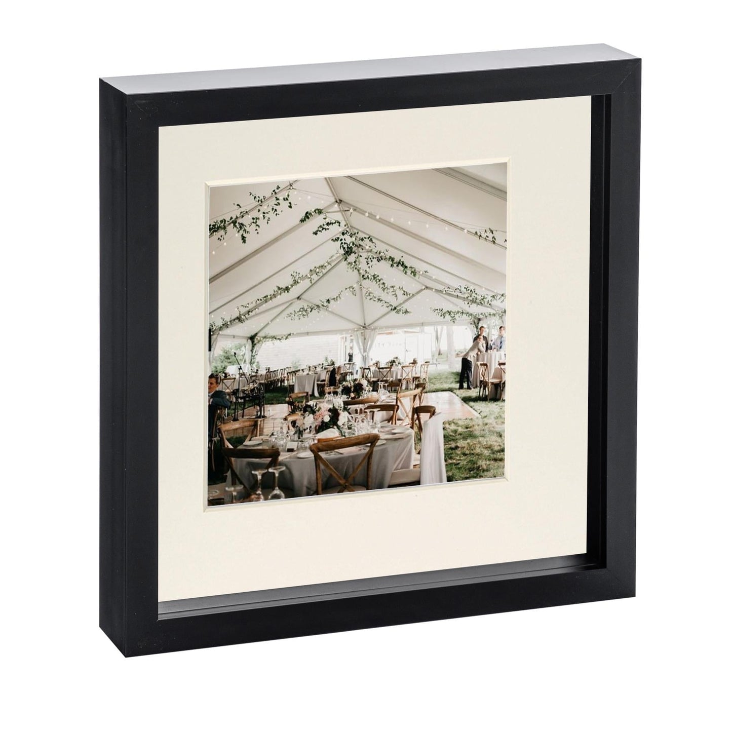 10" x 10" Black 3D Box Photo Frame - with 6" x 6" Mount