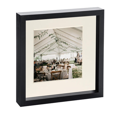 10" x 10" Black 3D Box Photo Frame - with 6" x 6" Mount