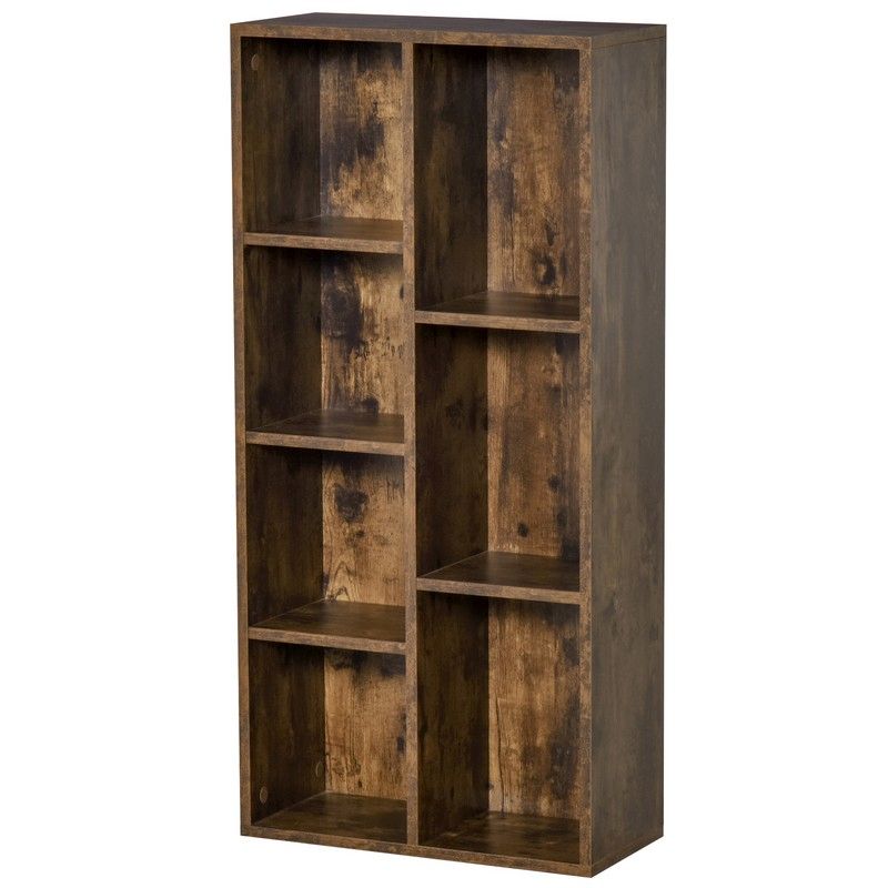 Seven-Compartment Bookcase - Wood-Effect