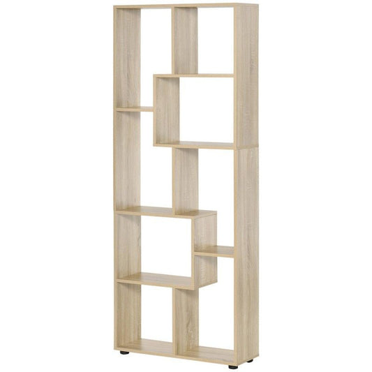Eight-Section Tall Shelving Unit - Oak Effect