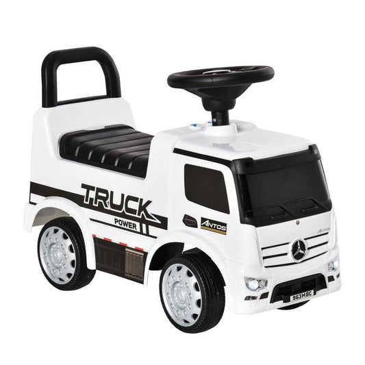 3-In-1 Ride On Car Kids Mercedes Truck Storage Handle For 12 - 36 Months White